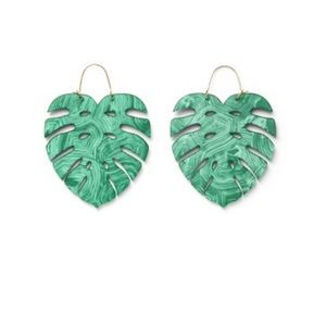 Tabitha Brown For Target Green Plastic Leaf Drop Earrings!!